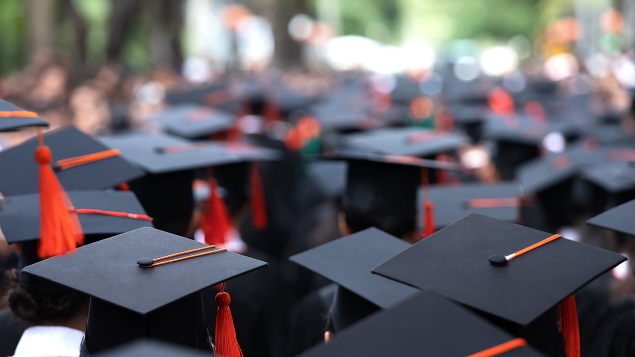 Group of Graduates during commencement. Concept education congra